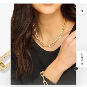 Melinda Maria Carrie Pave’ chain linked Gold and Silver Necklace stunning 15-18”